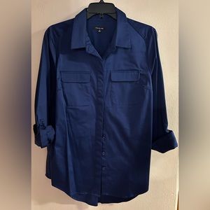 Navy blue Dillards button up s14